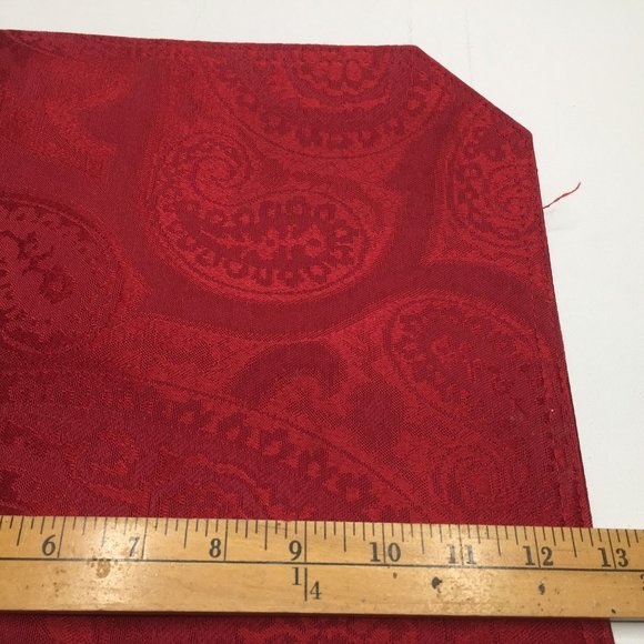 Fall Paisley Placemat Set Of 8 Red Gold Green Print Rich Colors - Picture 11 of 12